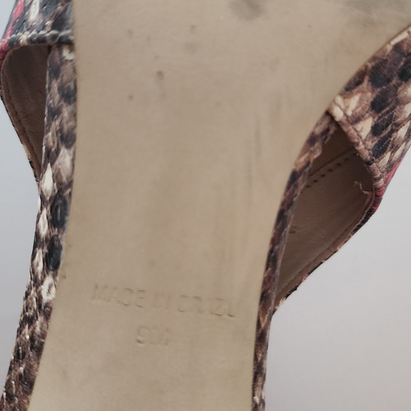 Steve Madden Red and Black Snake Print Heels - Picture 3 of 4